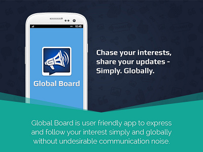 Global Board android app announcement app blue communication global board icon ui ux