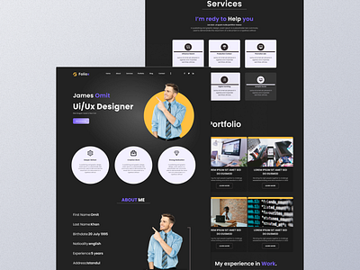 Parsonal Protfolio Website 3d app branding clean design graphic design home page illustration landing page logo mobail app design ui uiux ux vector website design