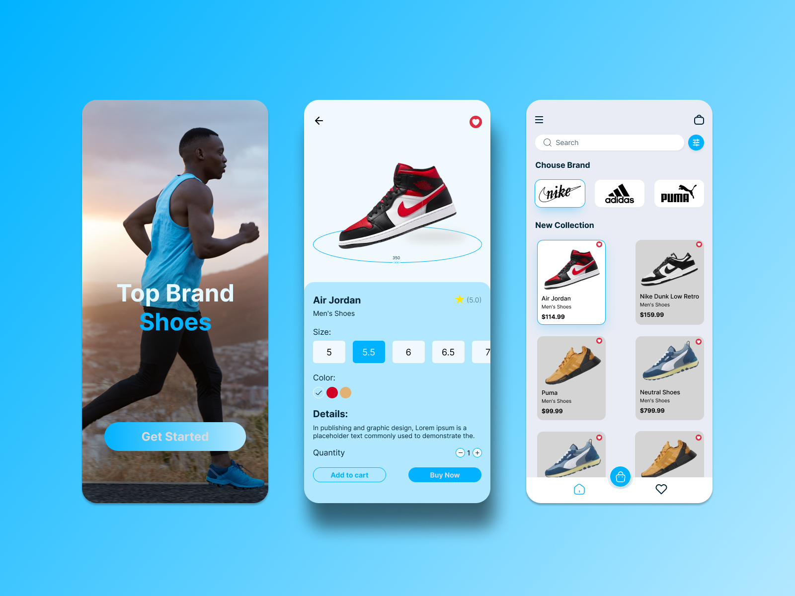 Sneakers Mobile App by NAYAN AHMED on Dribbble