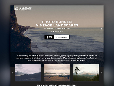 Single Page Website – Landscape Photo Bundles image interface onepage photo photography single page slider ui webdesign website
