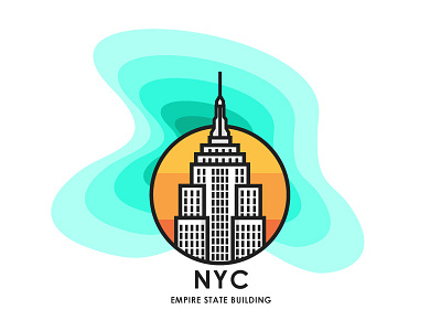 NYC Empire State Building empire state flat colors flat design graphic graphic design illustration line art line illustration new york usa vector illustration