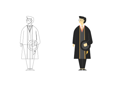 Doctorate Illustration behance character art character design doctorate illustration flat design graphic design illustration line art ui