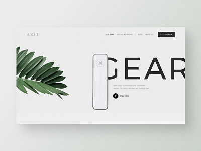 AXIS website concept axis gear clean layout minimal smart home typography uiux web design webdesign website
