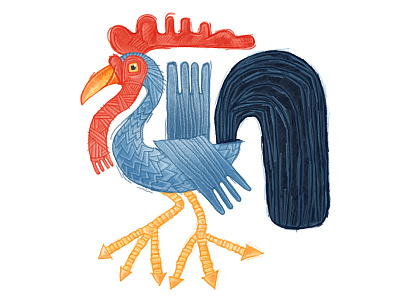 Rooster character design chicken color colorful drawing farm illustration kids rooster