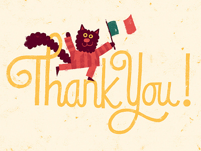 Thank You! cat cats hand lettering illustration kidlitart lettering