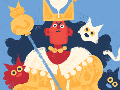 Queen of Cats (crop) cats character design childrens illustration illustration kidlitart picture book queen