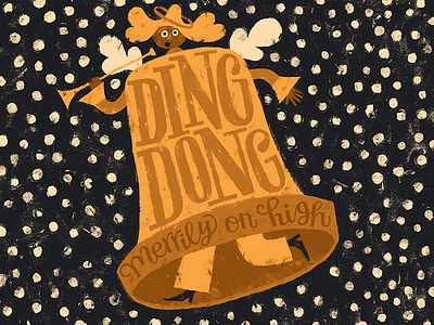 Ding Dong Merrily On High childrens illustration christmas illustration kidlitart lettering