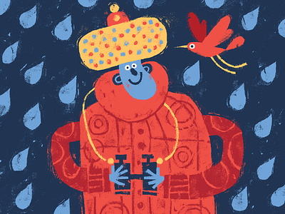 Birdman bird character design childrens illustration illustration kidlitart rain