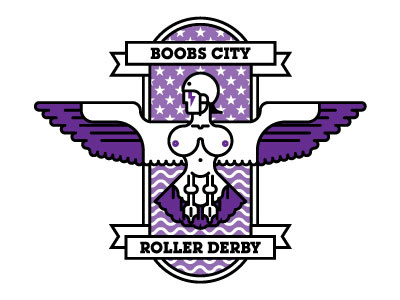 Boobs City Roller Derby boobs harpy logo roller derby seagull