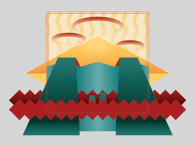 Abe abstract city landscape pattern pyramid