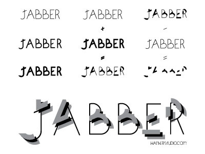 Jabber custom font destruction lettering type typography