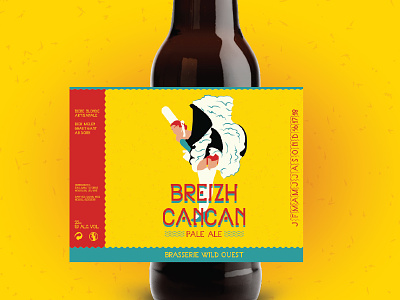 Breizh Cancan beer bigouden bottle brittany cancan cowboy far west font seahorse tag typography western