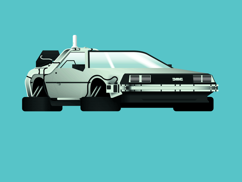 DeLorean 2015 back to the future car delorean gif hovering tribute vector