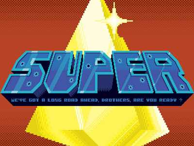 Super 8 bit bullet hole crystal logo pixel pixel art