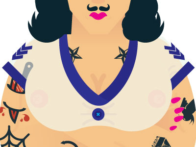 Lady Moustache boobs lady moustache tattoos