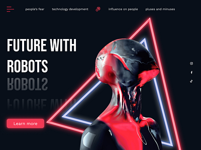 Robots black dark design illustration neon robot web desigh
