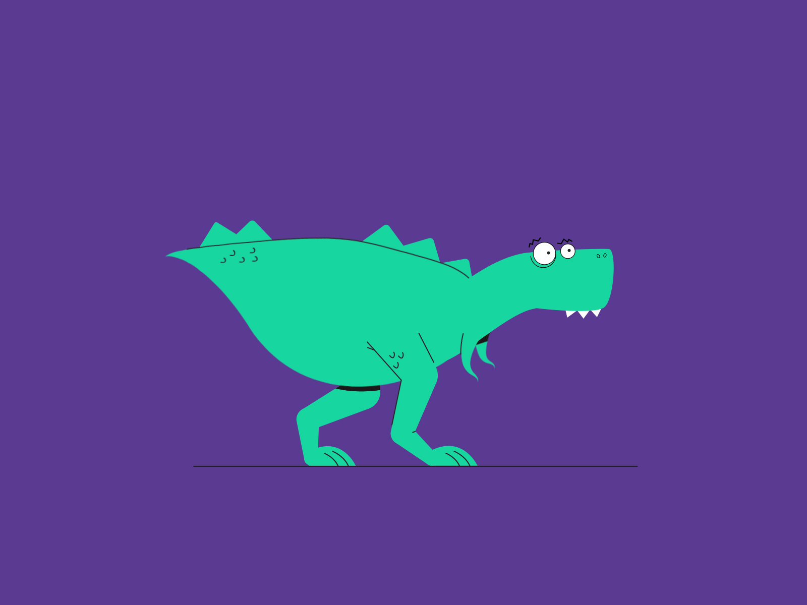 T-Rex walk cycle 2d ae animation cycle dino dinosaur duik bassel fake3d gif loop rigging walk