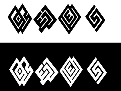 4 Different style Modern monogram logos