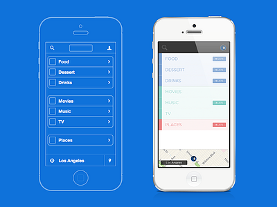 wire to design app application clean design flat design interface iphone list mobile simple ui wireframe