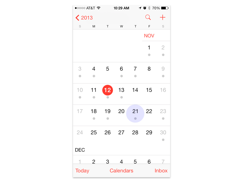 iPhone Calendar Press and Hold Concept (GIF) app apple calendar concept gif hold iphone press ui ux