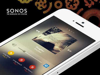 Sonos iPhone App Concept app application concept design interface iphone location music sonos ui ux