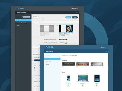 oneID Dashboards account activity admin console customer dashboard device oneid transaction ui user ux