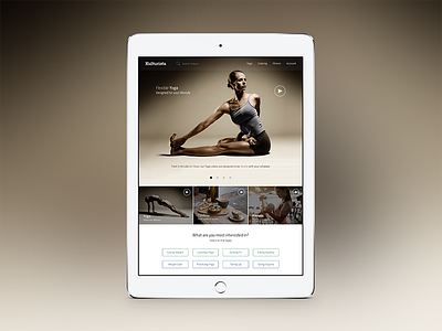 Lifestyle Site - iPad Layout apple cooking design fitness ipad layout lifestyle site tablet video yoga