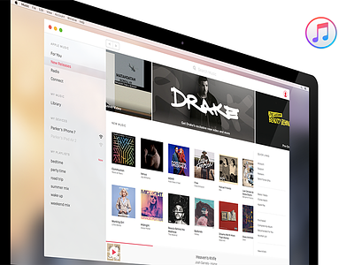 Apple Music Desktop App Concept app apple concept design desktop itunes library music store ui ux