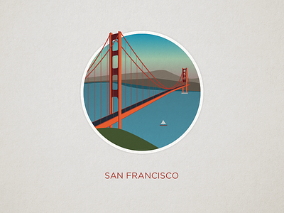 San Francisco bay bridge california gate golden illustration san francisco