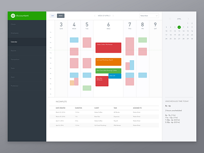 Accounting Calendar: Week View