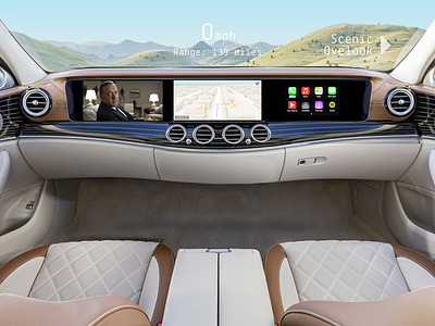 Self-Driving Infotainment Dashboard apple car carplay concept dashboard future mercedes nav self driving