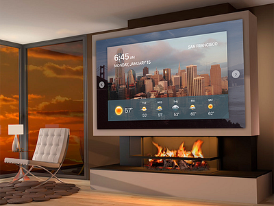Living Room Dashboard Concept app city concept dashboard fui future morning san francisco touchscreen tv ui weather