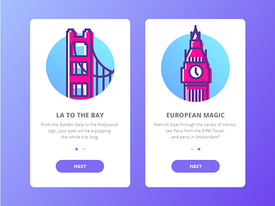 Travel App Screens