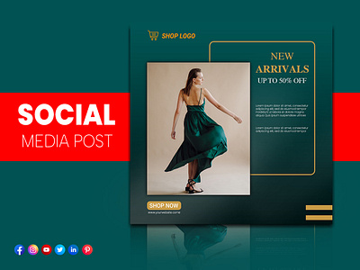 New Arrival Fashion Sale Social Media Post Design advertising background banner business design flyer marketing modern post poster promotion template