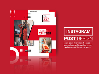 Classic Summer Design Fashion Instagram Post Social Media advertising background banner business design flyer marketing modern post poster promotion template