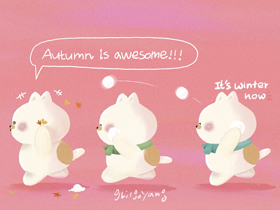 Autumn is awesome! | Haessyu's work autumn cartoon concepart cute digitalart doodle draw graphic design grilgoyang haessyu illustration