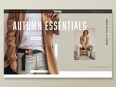 Darning - Autumn Essentials advert autumn branding clothing darning essentails interaction landingpage manchester photoshop webdesign