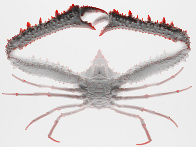 Crab 3d abstract crab design render subsurface scattering