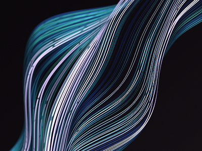 Wave 3d abstract design generative lines particles render
