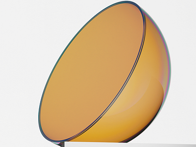 Orange 3d abstract design generative glass orange render thin film