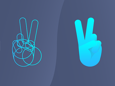 Peace gradient graphics hand logo process