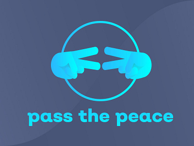 Pass the Peace gradient graphics hand logo process