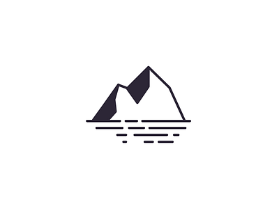 Mountains on the water linear logo mountain solid two tone water