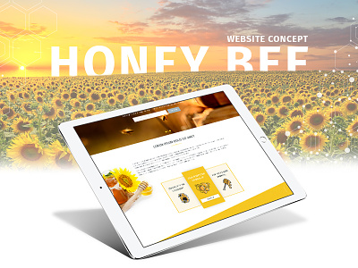 Honey Bee - Website Design Concept bee website hexagon design honey honey website honeycomb nature web design yellow website