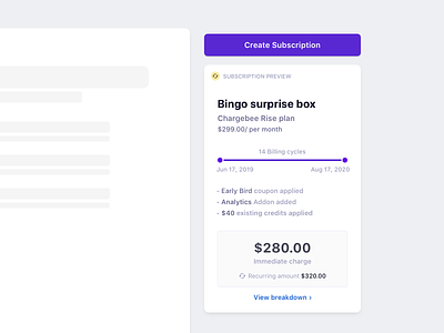 Create subscription preview breakdown create invoice invoice design plan preview subscribe subscribe form subscriptions summary
