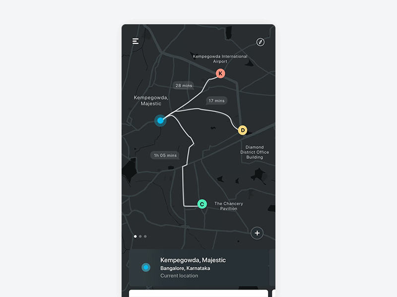 Maps - Multiple locations interaction interaction location maps mobile navigate route search travel