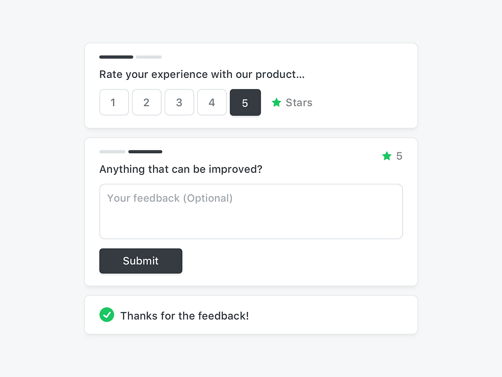 Feedback UI designs, themes, templates and downloadable graphic elements on Dribbble