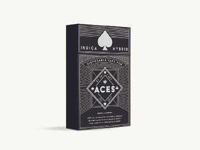 Aces Box art deco cannabis cards hybrid indica lines playing cards