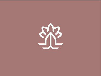 Yoga Mark fitness heart logo lotus yoga