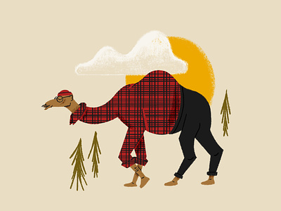 If You Give a Camel a Flannel beanie camel fall flannel hipster illustration nature portland retro vintage